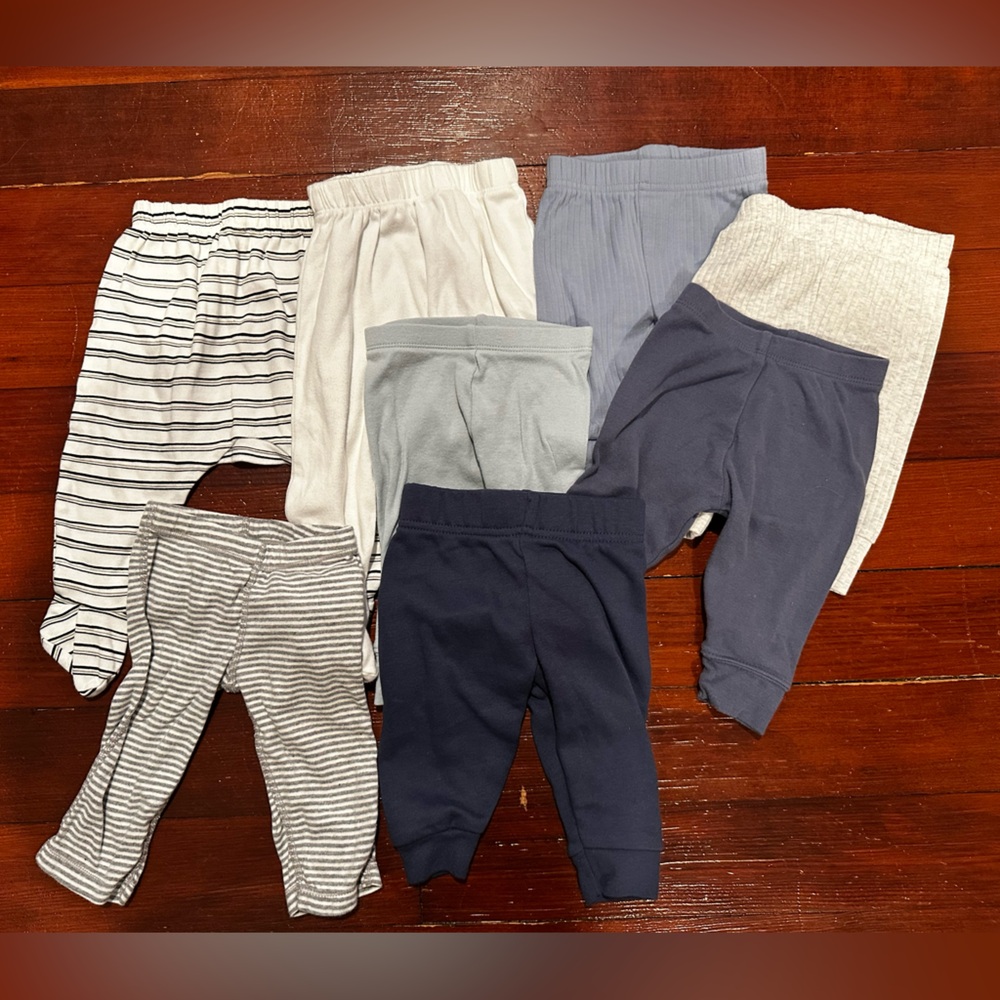 Baby Boy 0-3 Months Sweatpants & Joggers - Navy, Gray, White - Multiple Brands